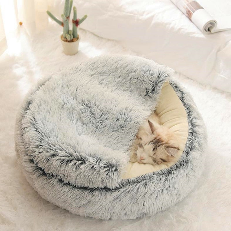 2-in-1 Cozy Cave Pet Bed