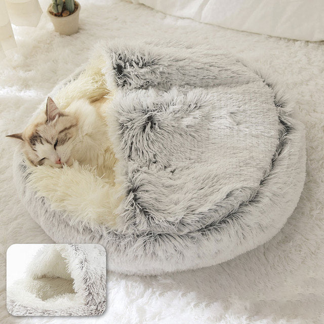 2-in-1 Cozy Cave Pet Bed