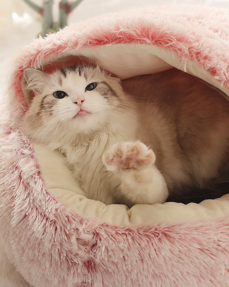 2-in-1 Cozy Cave Pet Bed