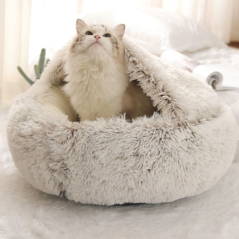2-in-1 Cozy Cave Pet Bed